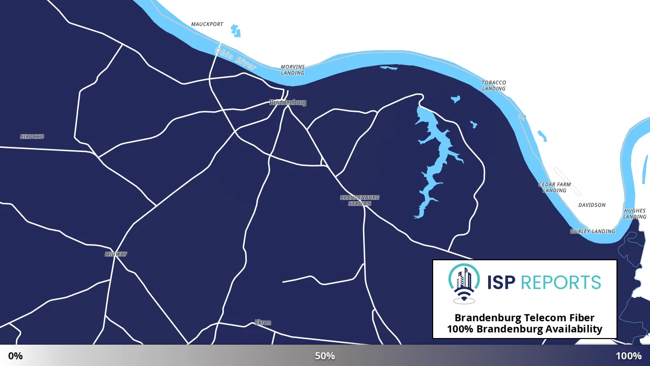 Brandenburg, KY map of internet availability