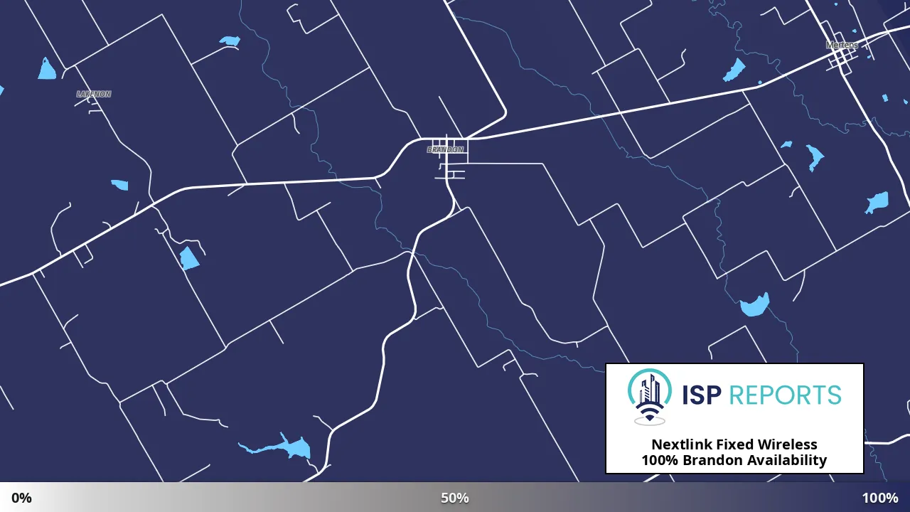 Brandon, TX map of internet availability