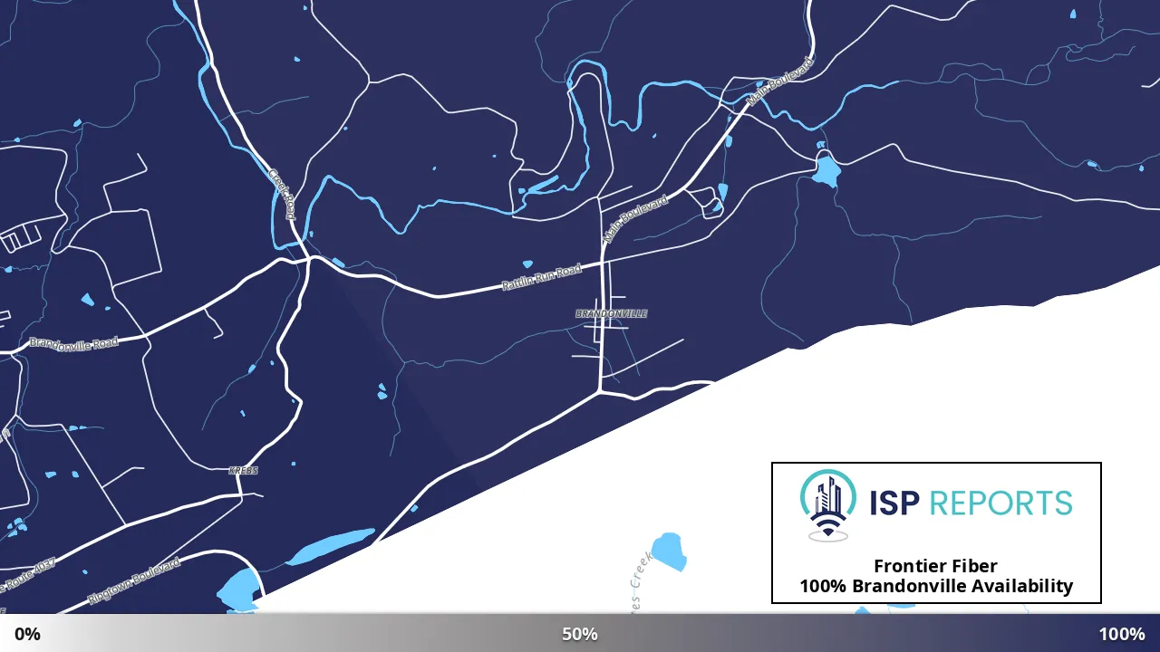 Brandonville, PA map of internet availability