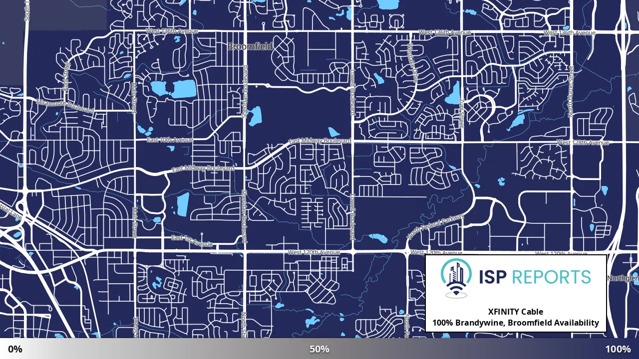 Brandywine, Broomfield, CO map of internet availability