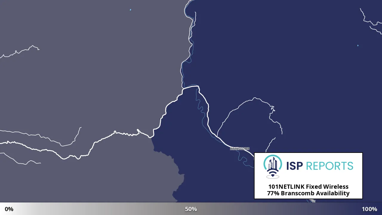 Branscomb, CA map of internet availability