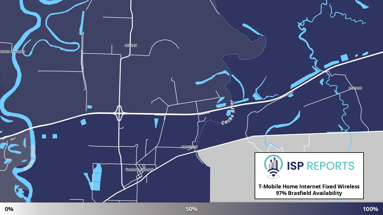 Brasfield, AR map of internet availability