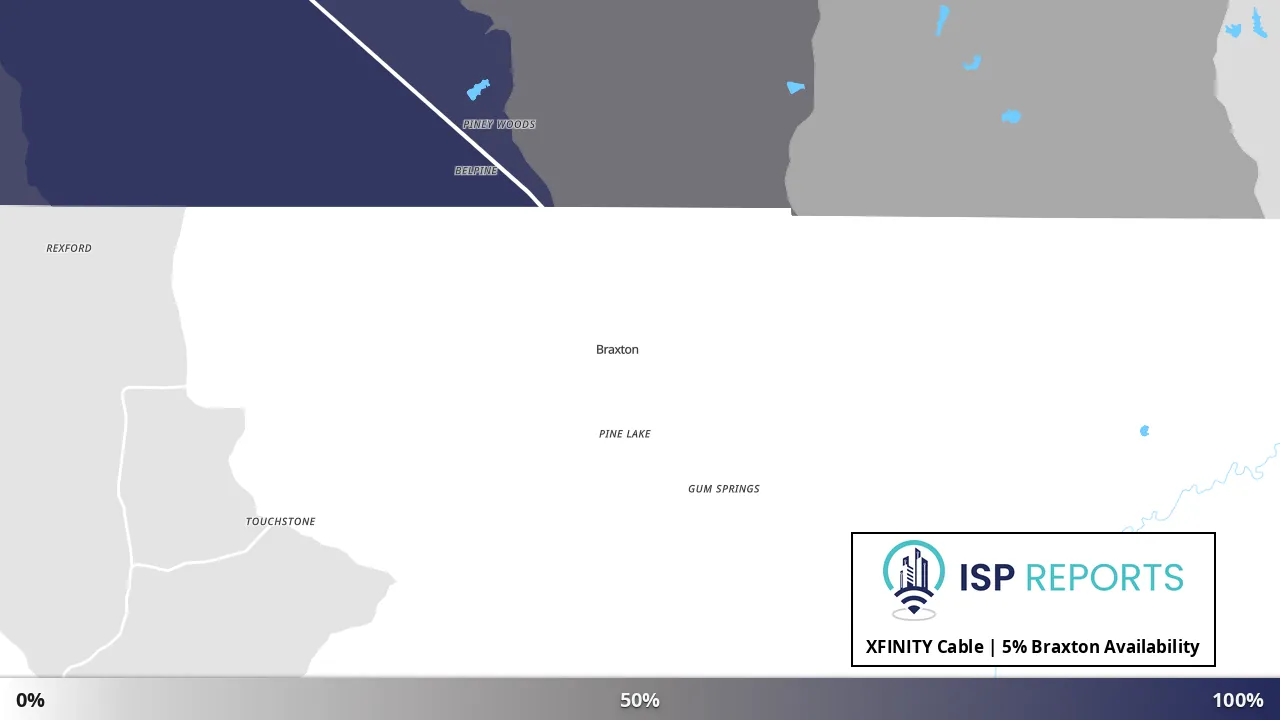 Braxton, MS map of internet availability