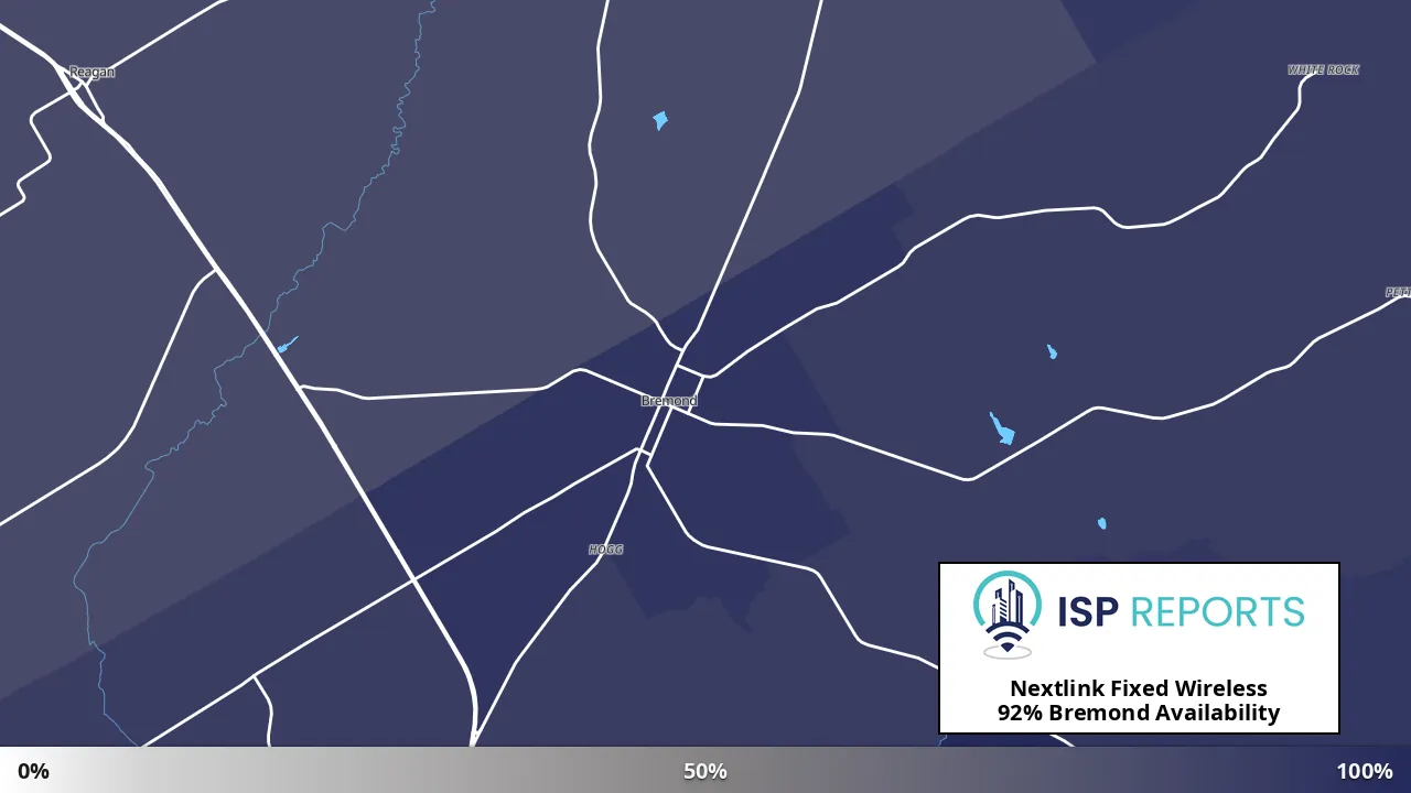 Bremond, TX map of internet availability