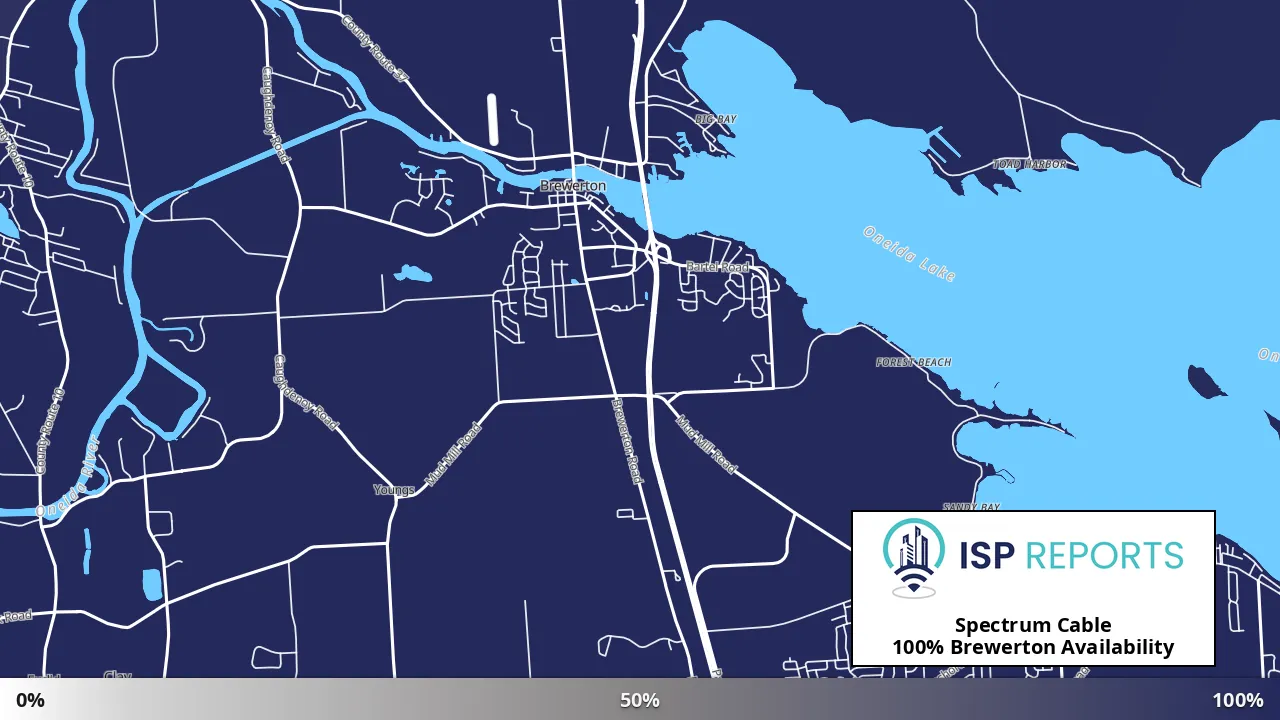 Brewerton, NY map of internet availability