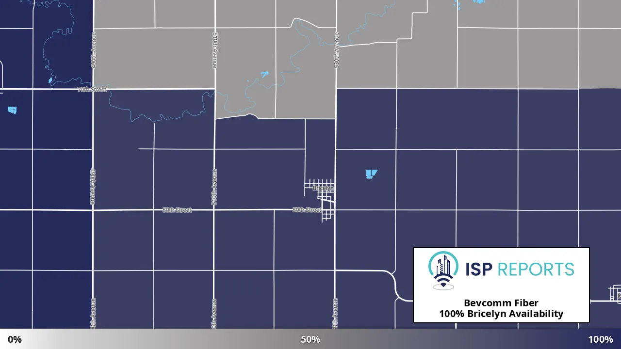 Bricelyn, MN map of internet availability