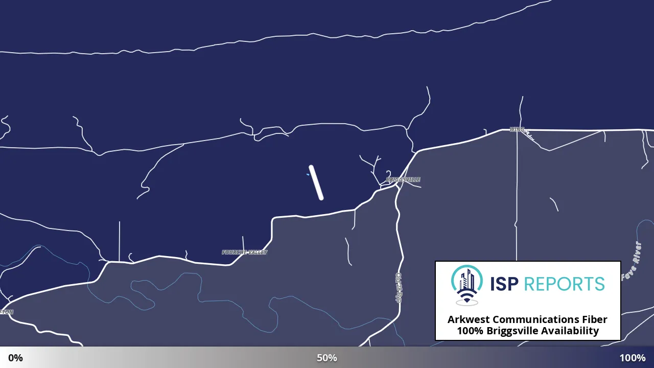 Briggsville, AR map of internet availability