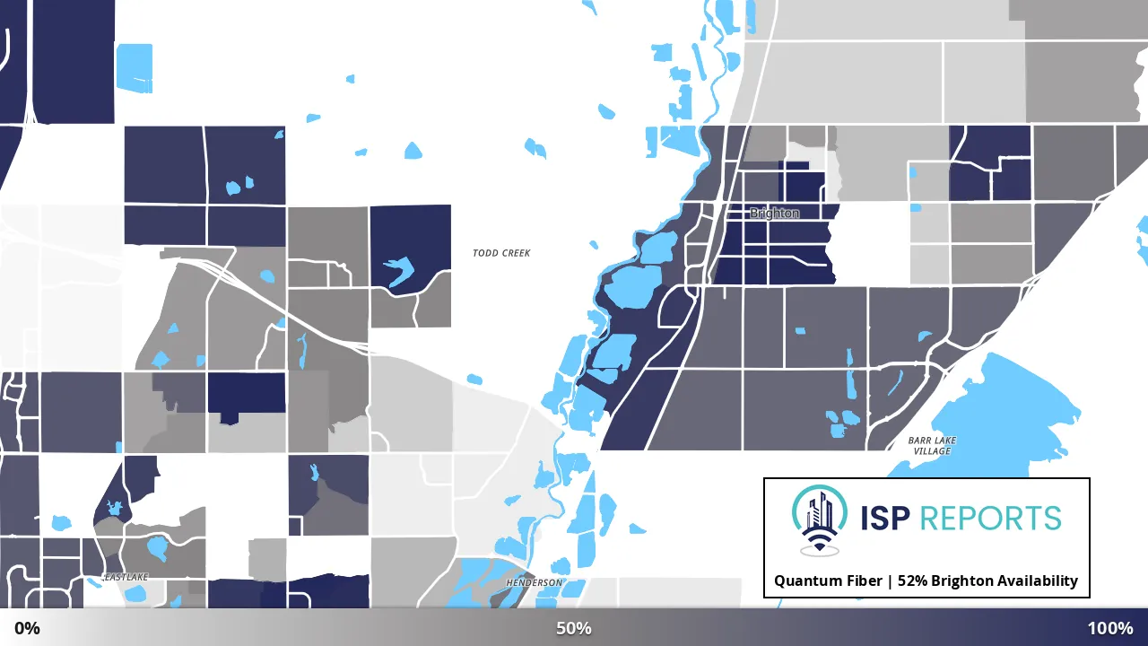 Brighton, CO map of internet availability