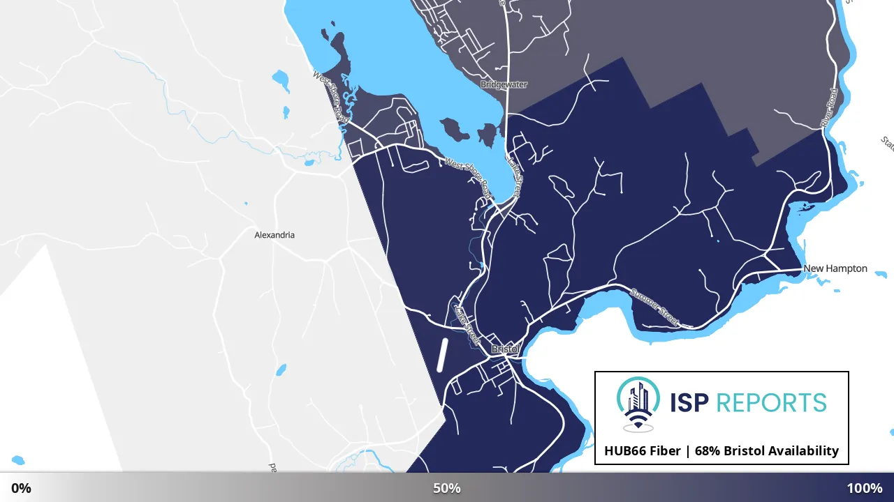 Bristol, NH map of internet availability