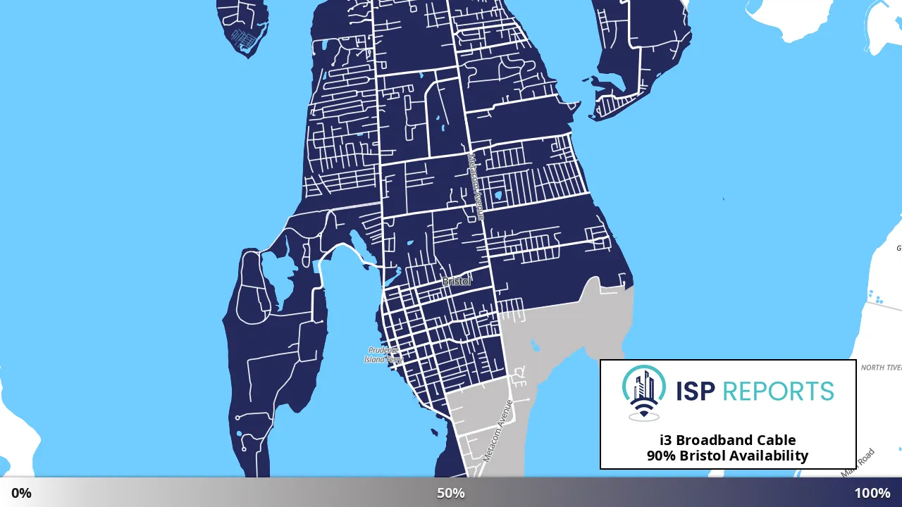 Bristol, RI map of internet availability