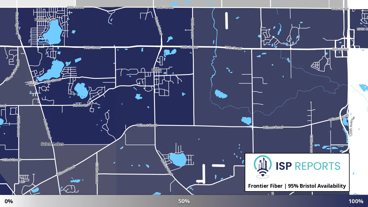 Bristol, WI map of internet availability