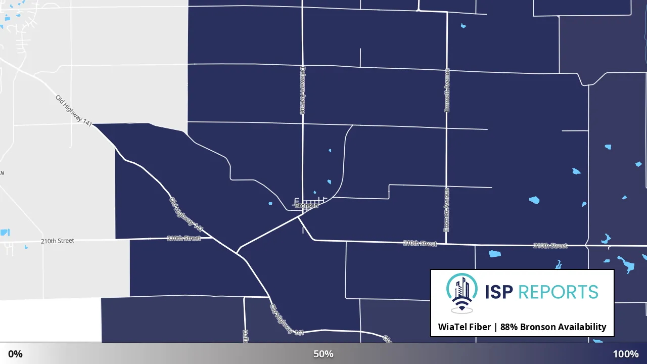 Bronson, IA map of internet availability