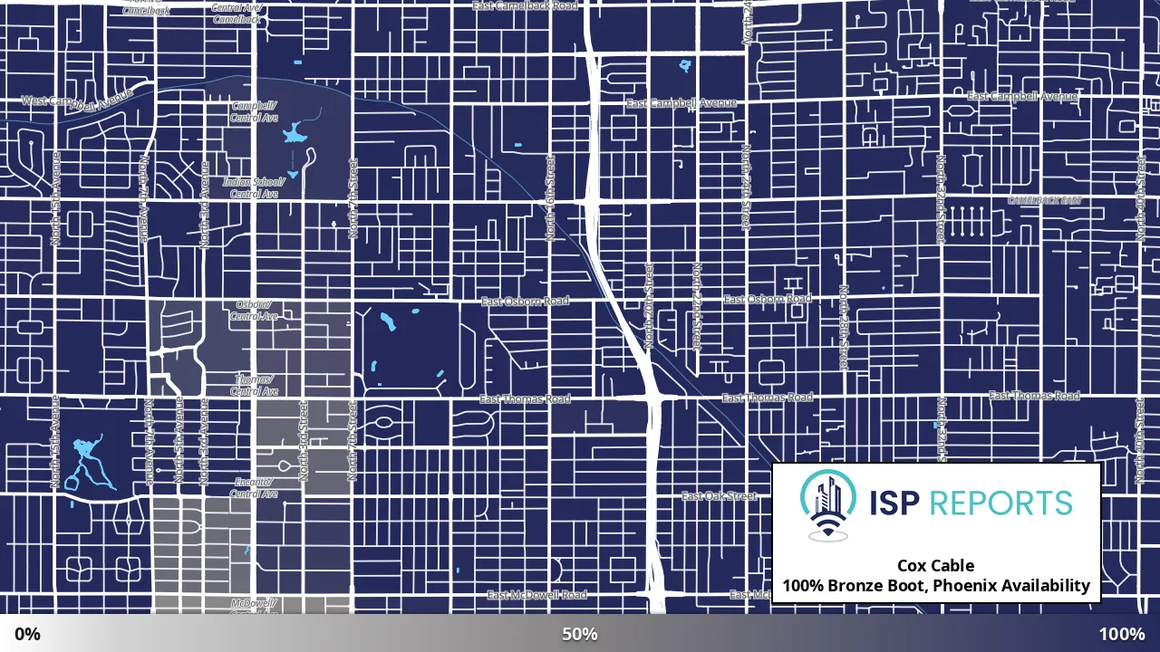 Bronze Boot, Phoenix, AZ map of internet availability