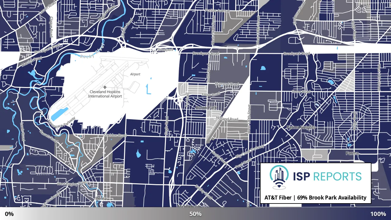 Brook Park, OH map of internet availability