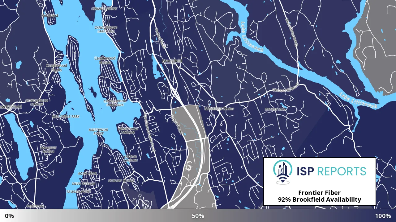 Brookfield, CT map of internet availability