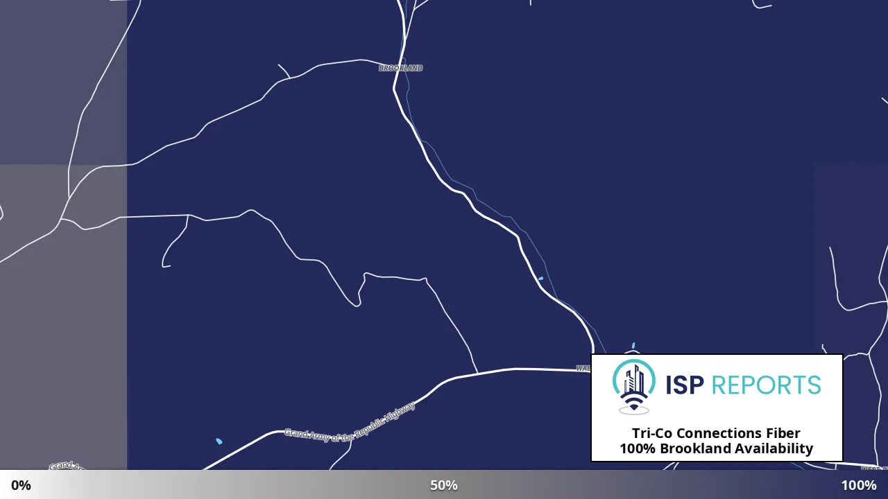Brookland, PA map of internet availability