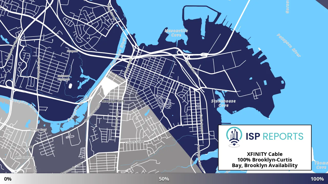 Brooklyn-Curtis Bay, Brooklyn, MD map of internet availability