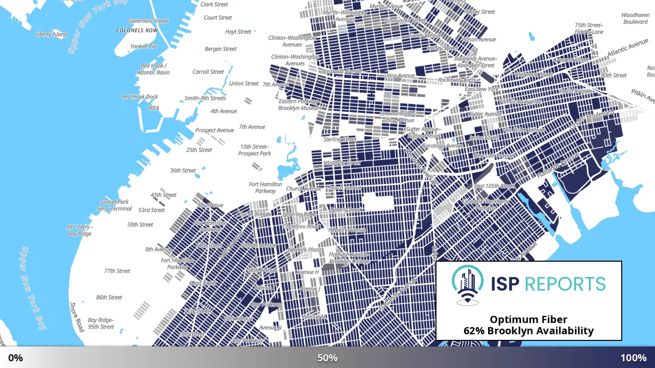 Brooklyn, NY map of internet availability