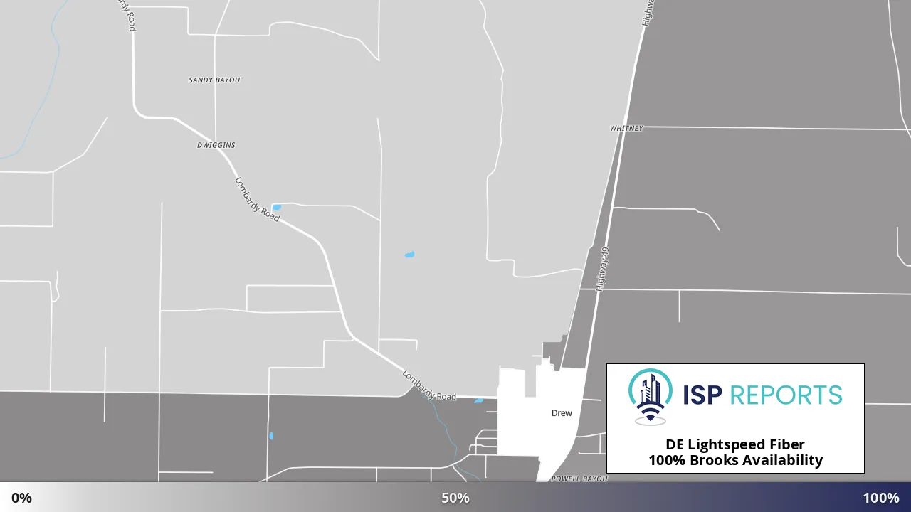 Brooks, MS map of internet availability