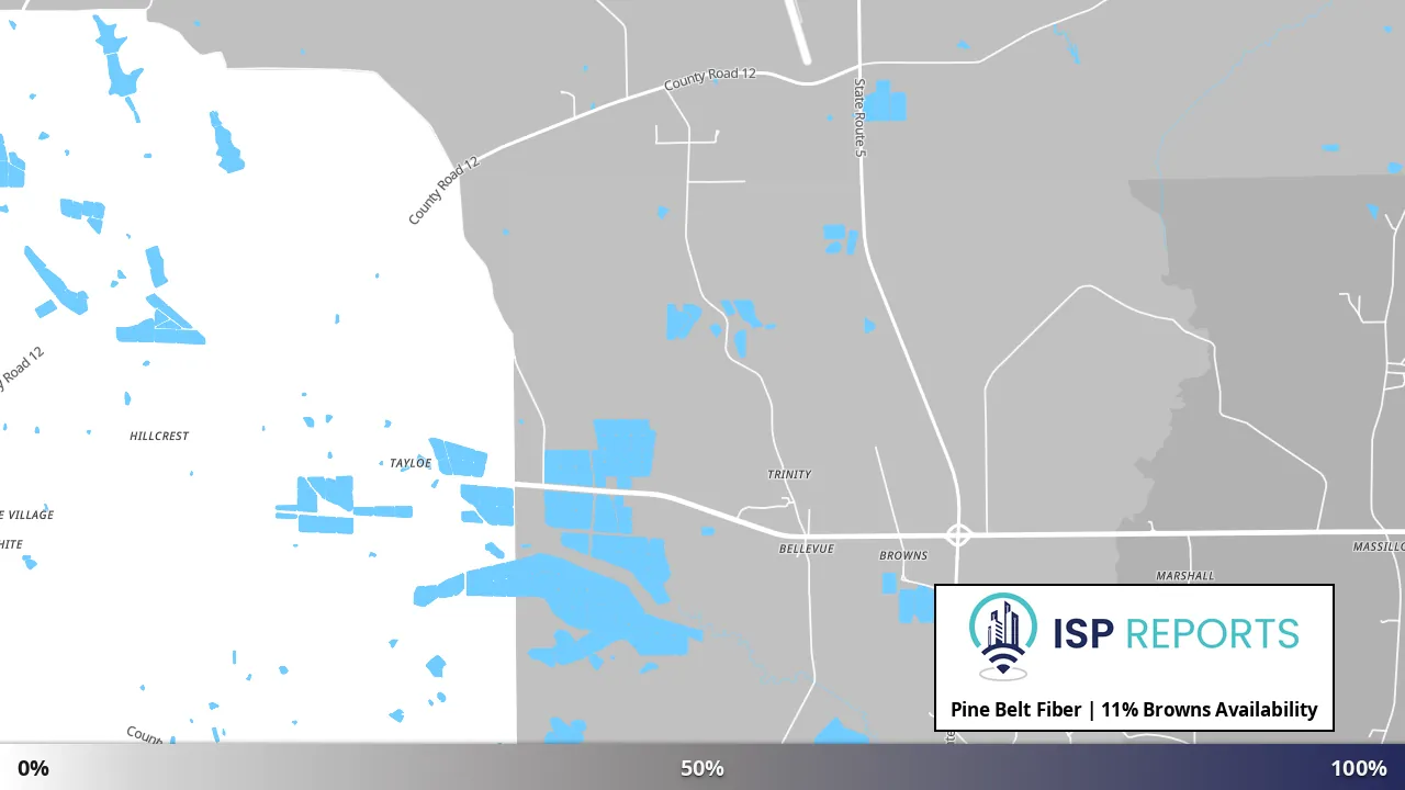 Browns, AL map of internet availability