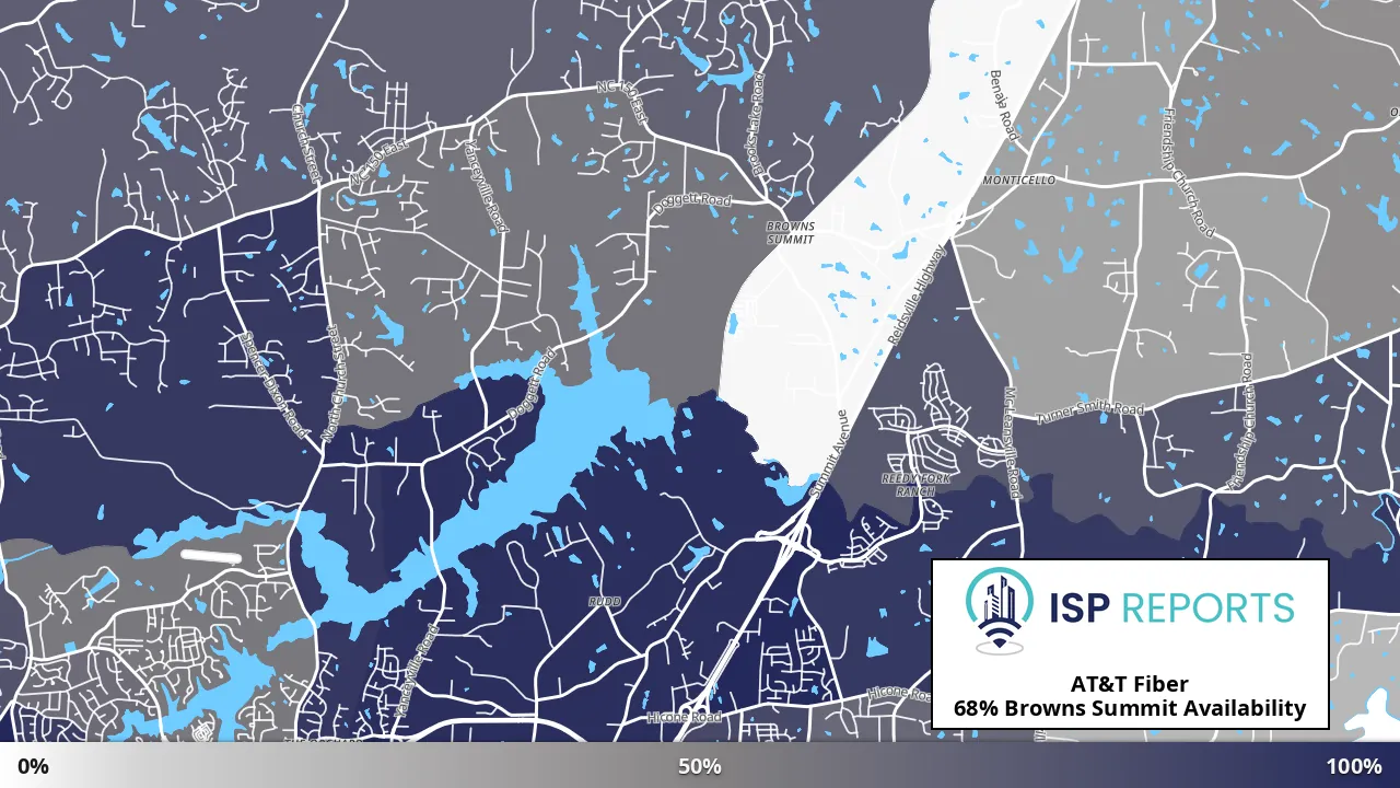 Browns Summit, NC map of internet availability