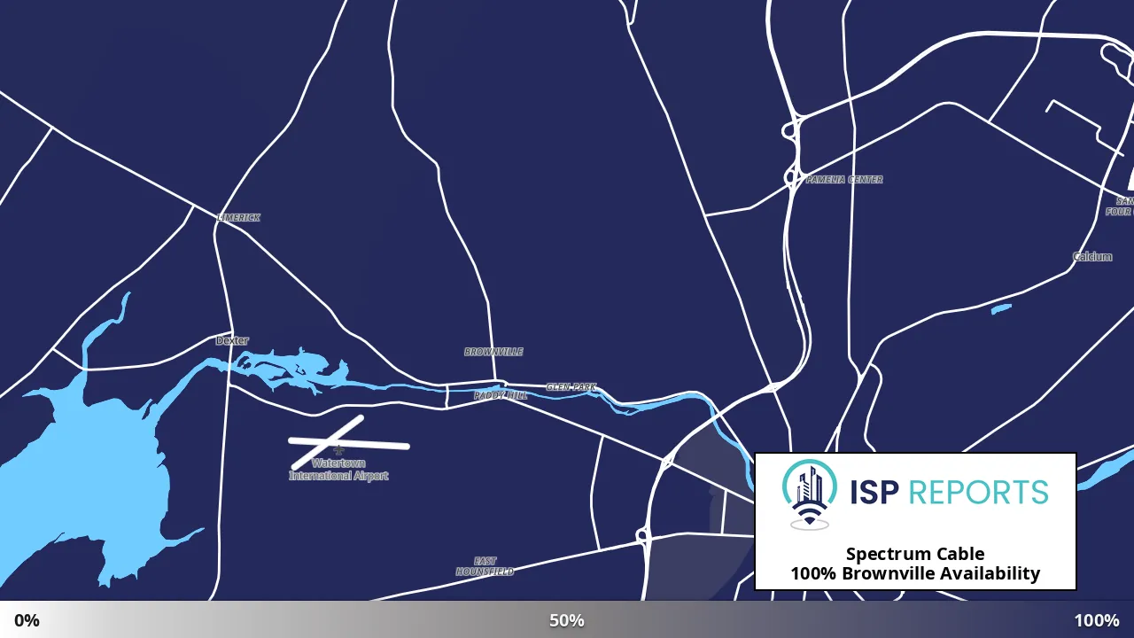 Brownville, NY map of internet availability