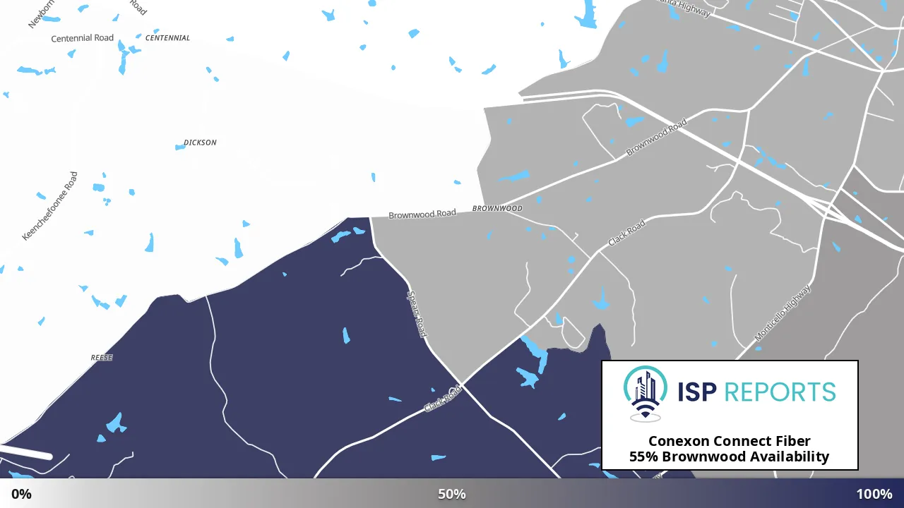 Brownwood, GA map of internet availability
