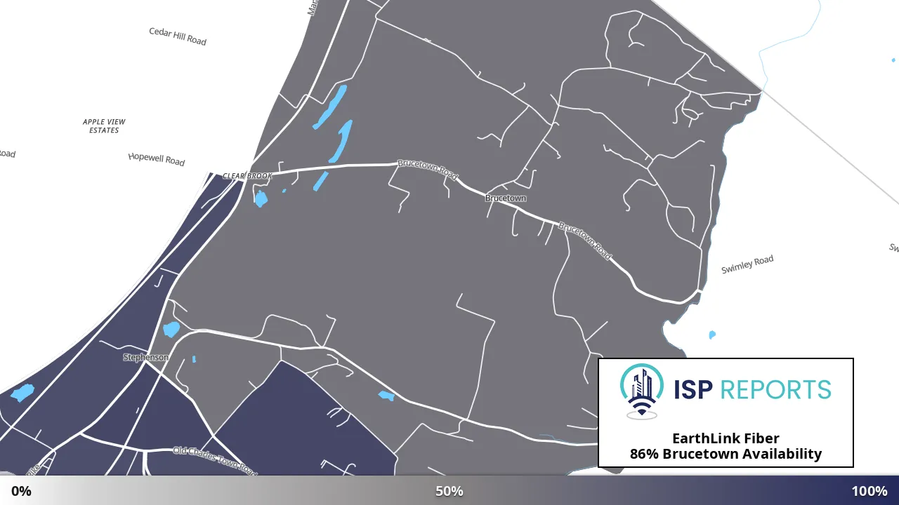 Brucetown, VA map of internet availability
