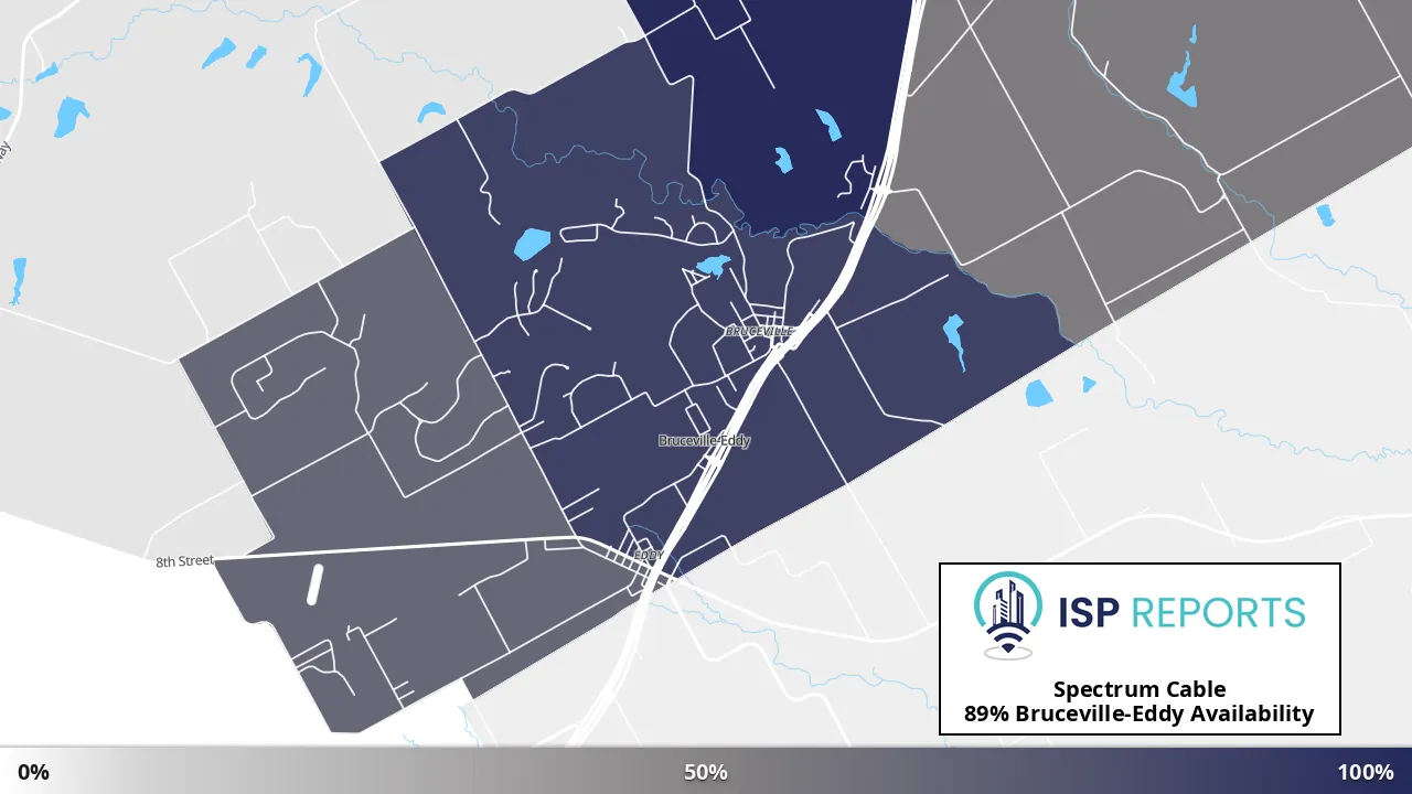 Bruceville-Eddy, TX map of internet availability