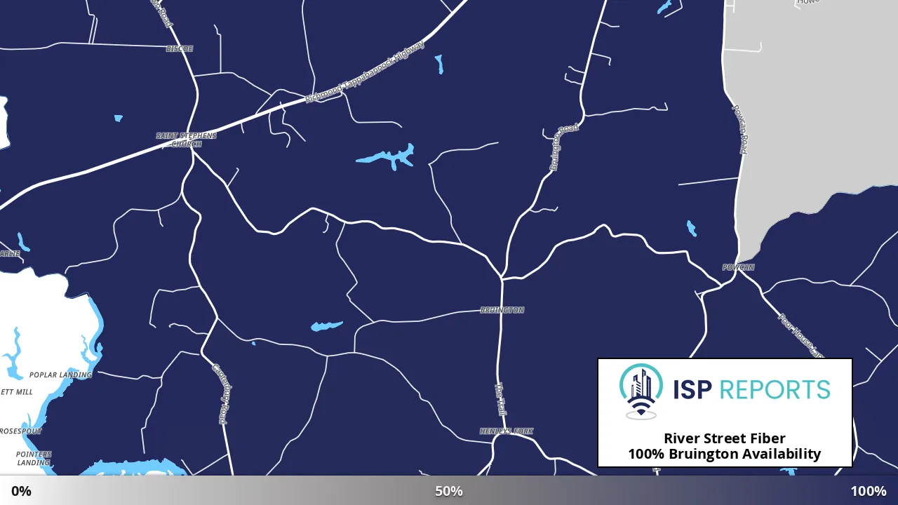 Bruington, VA map of internet availability