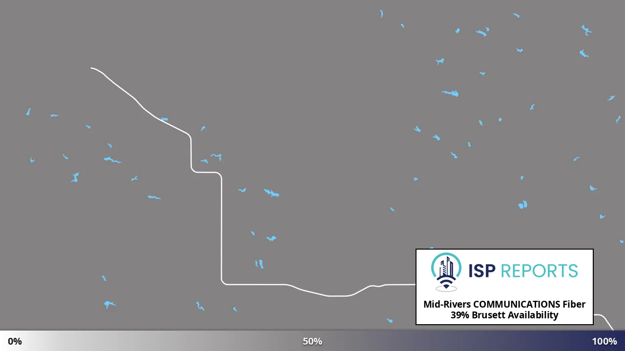 Brusett, MT map of internet availability