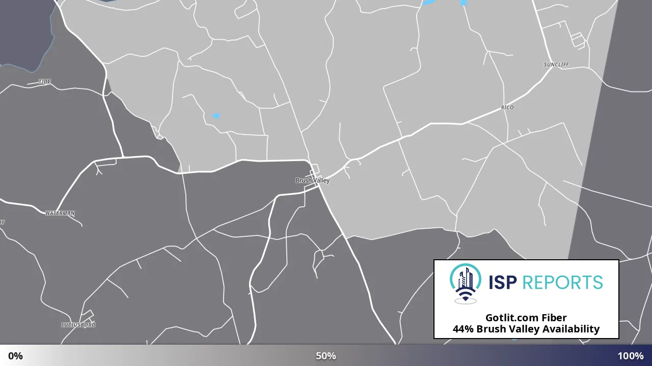 Brush Valley, PA map of internet availability