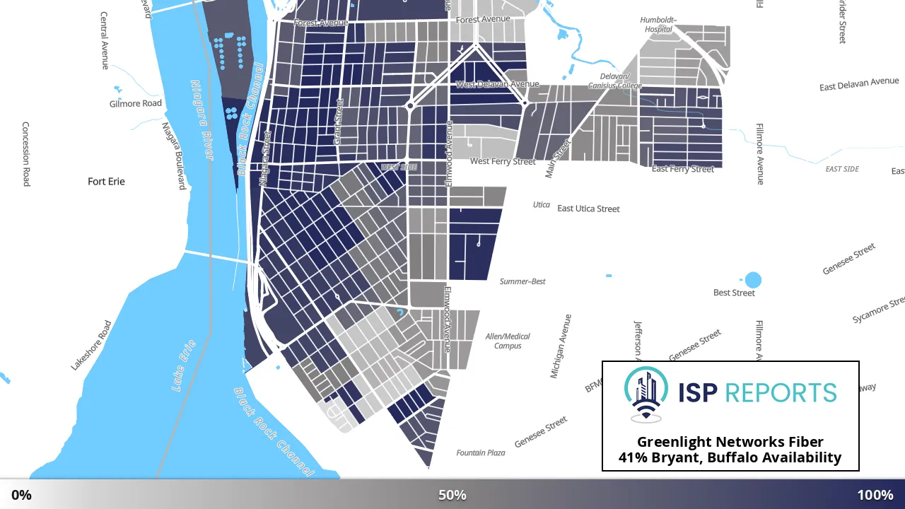 Bryant, Buffalo, NY map of internet availability