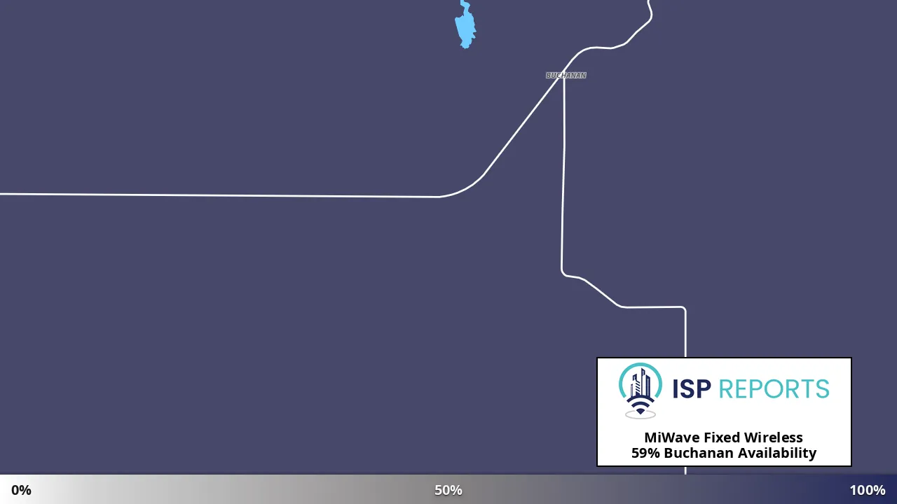 Buchanan, OR map of internet availability