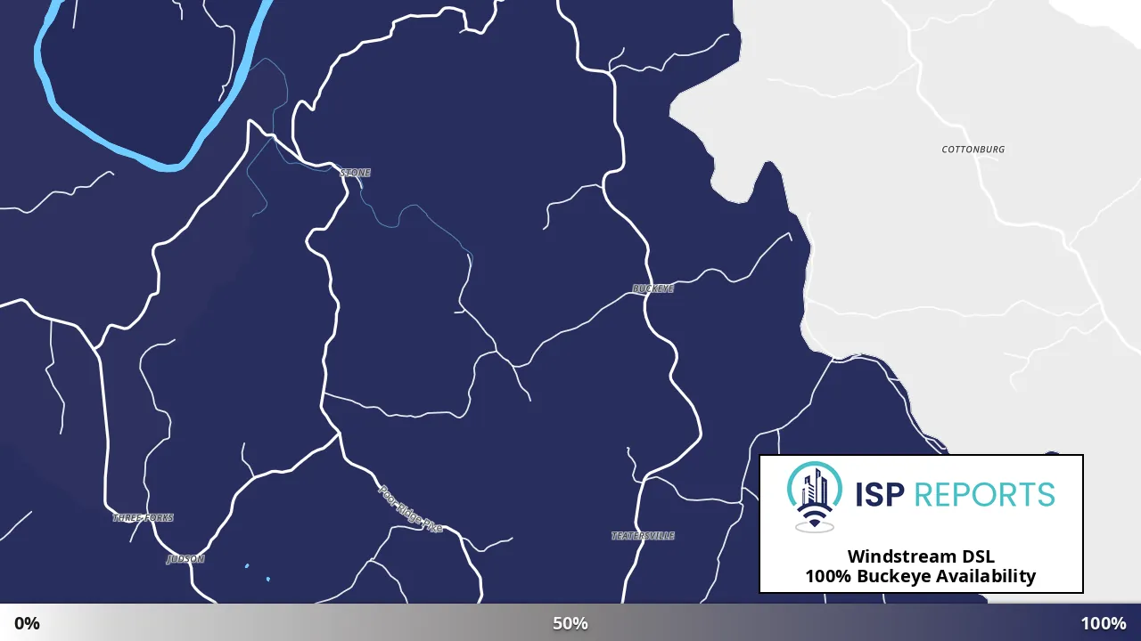 Buckeye, KY map of internet availability