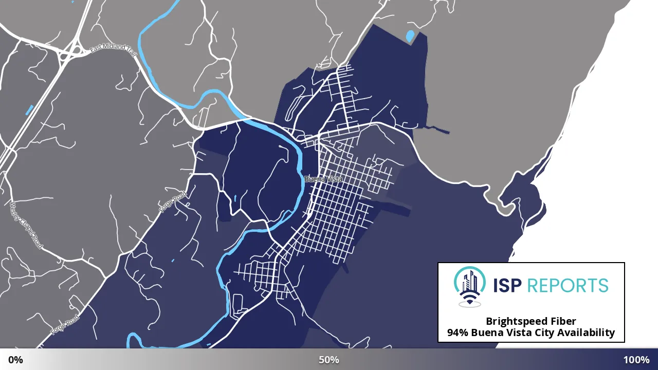 Buena Vista City, VA map of internet availability