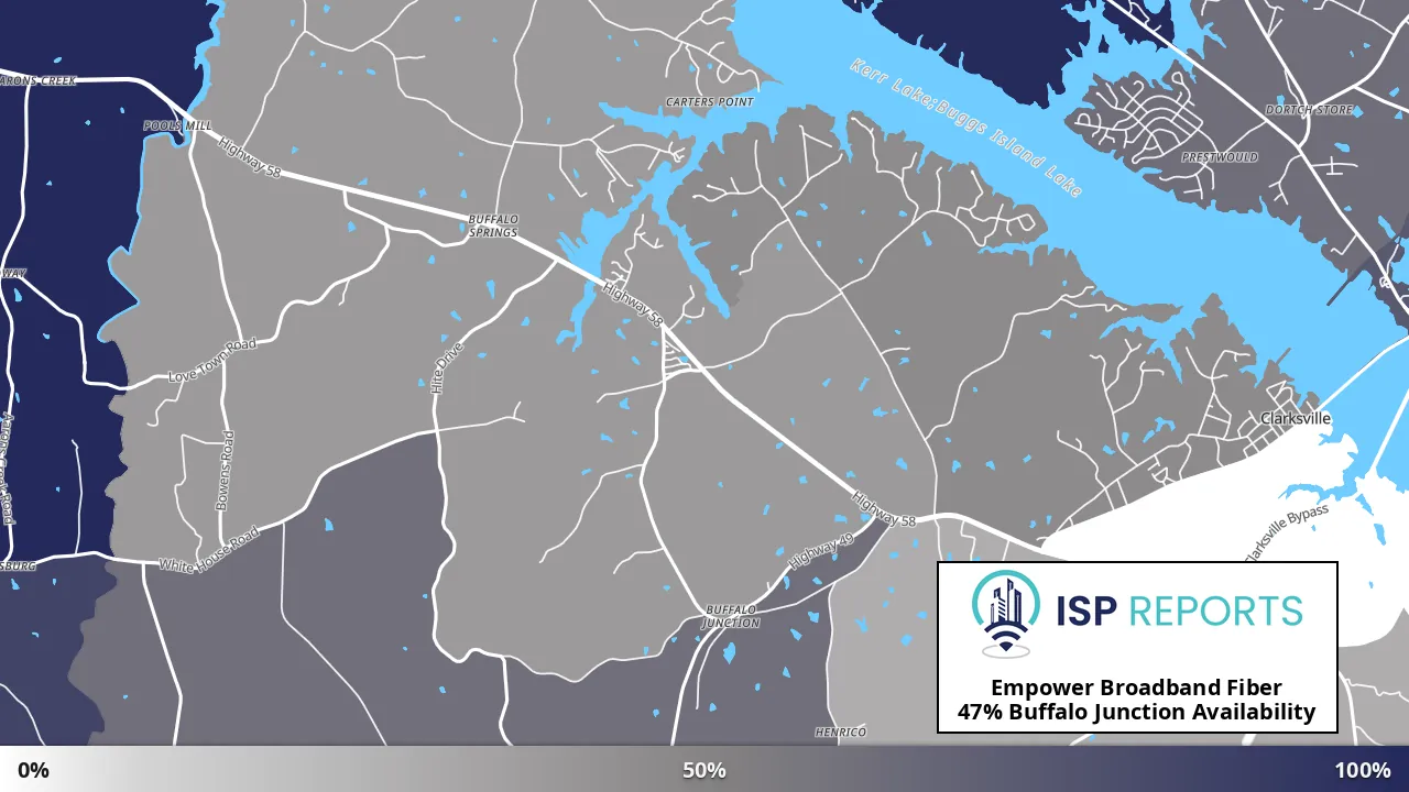 Buffalo Junction, VA map of internet availability