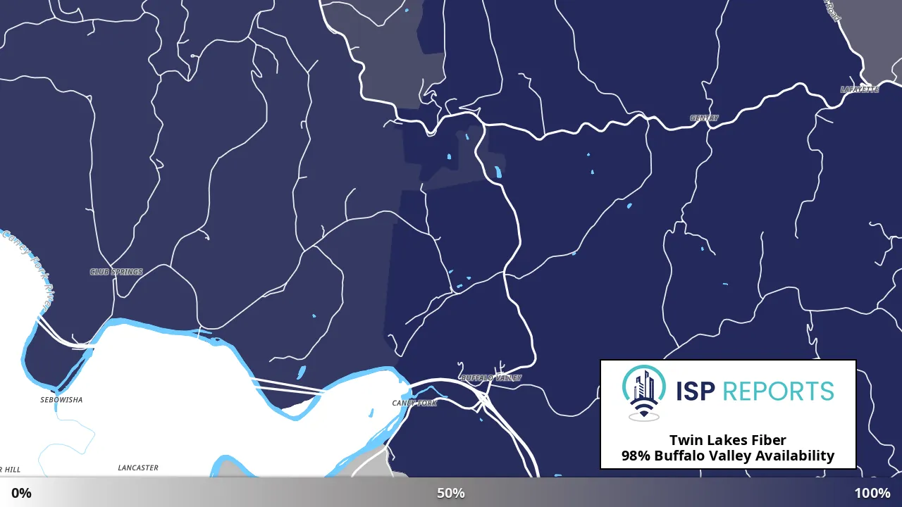 Buffalo Valley, TN map of internet availability