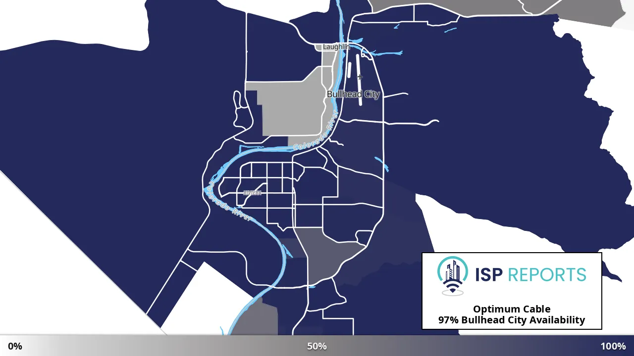 Bullhead City, AZ map of internet availability