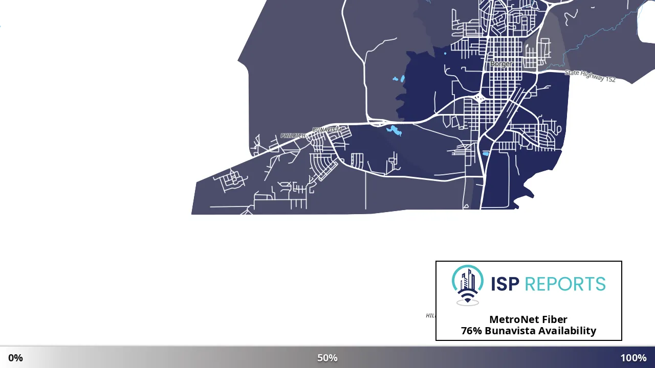 Bunavista, TX map of internet availability