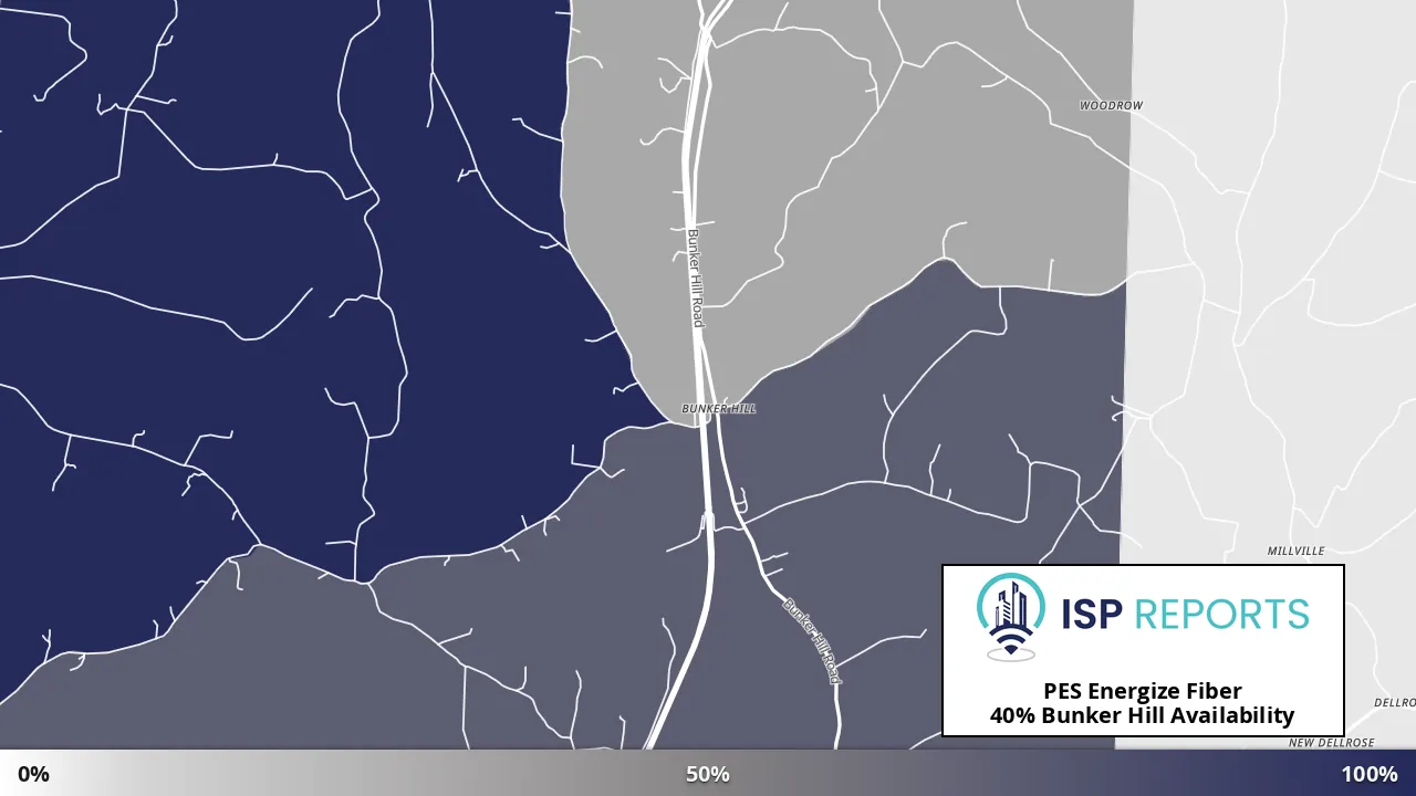 Bunker Hill, TN map of internet availability