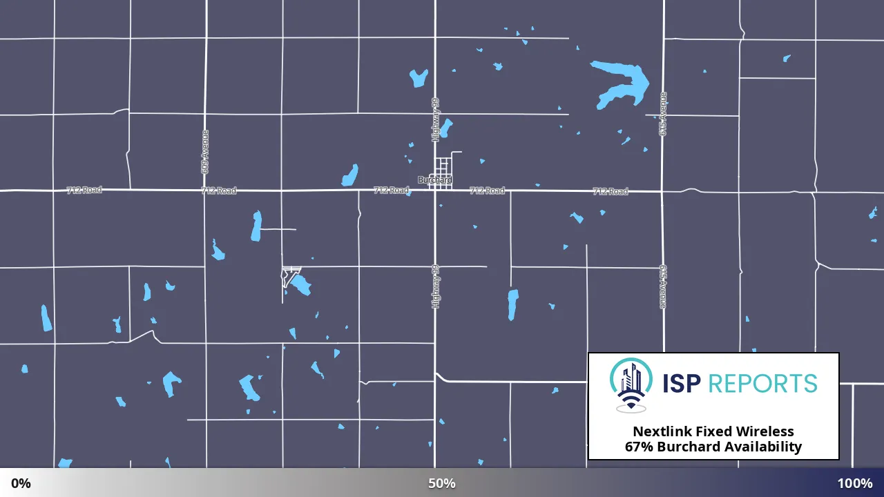Burchard, NE map of internet availability