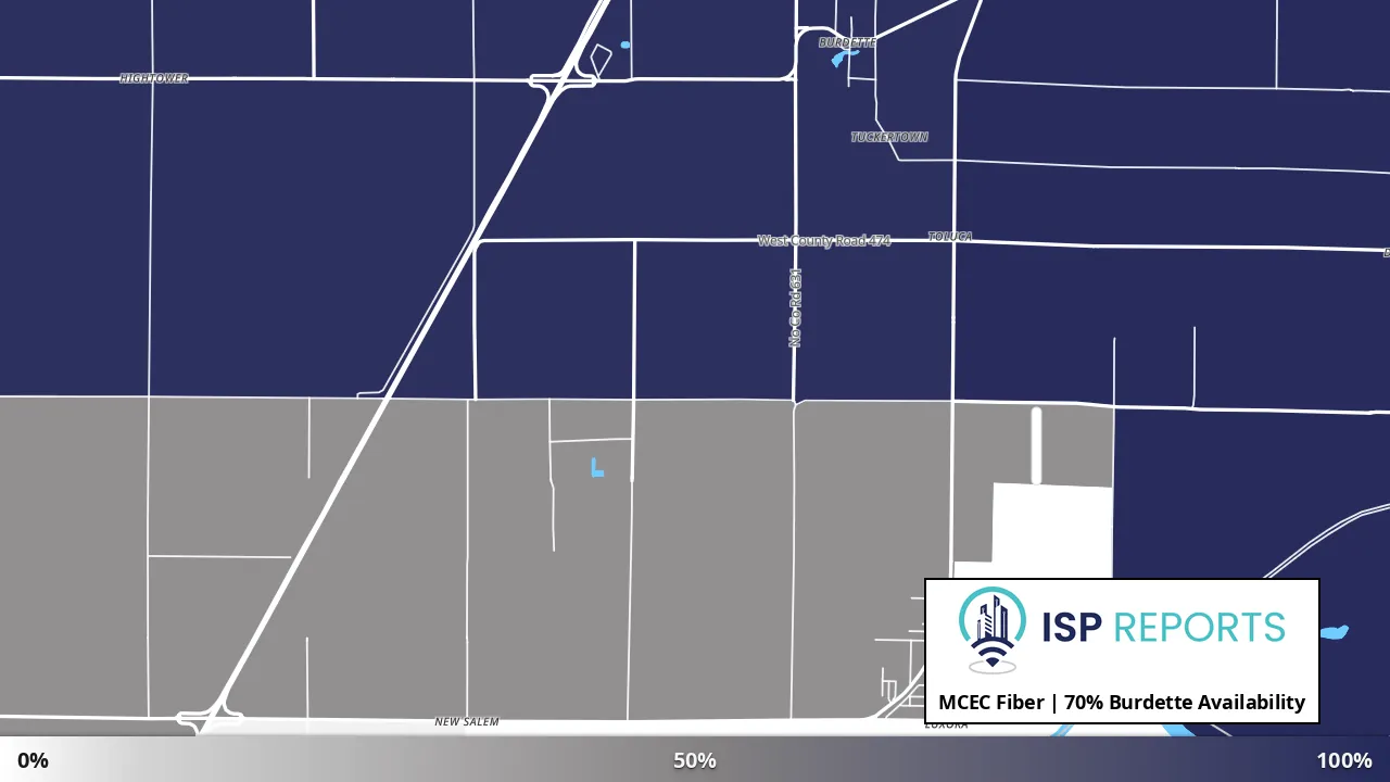 Burdette, AR map of internet availability