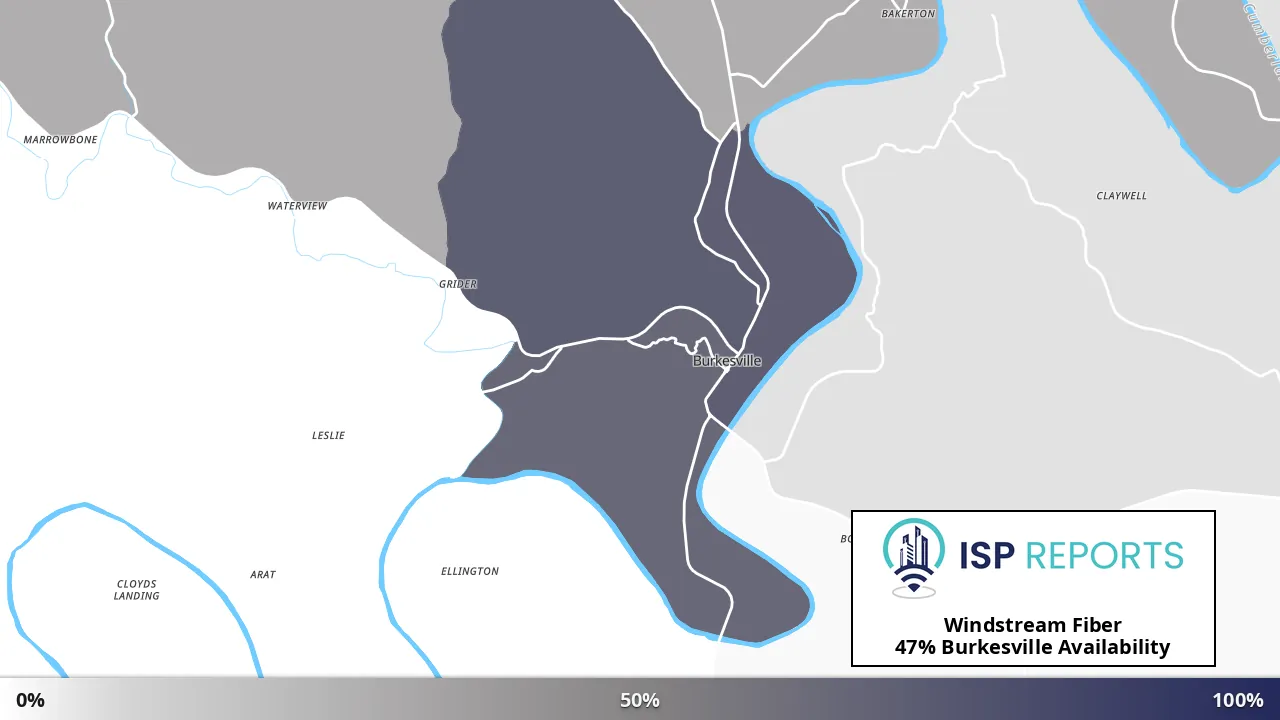 Burkesville, KY map of internet availability