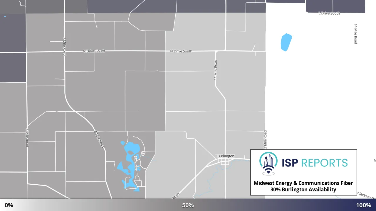 Burlington, MI map of internet availability