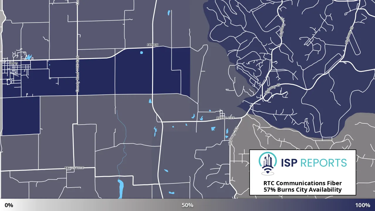 Burns City, IN map of internet availability
