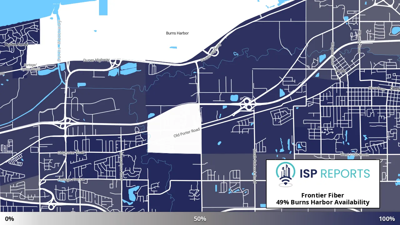 Burns Harbor, IN map of internet availability