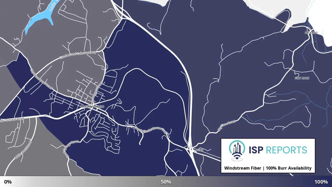 Burr, KY map of internet availability