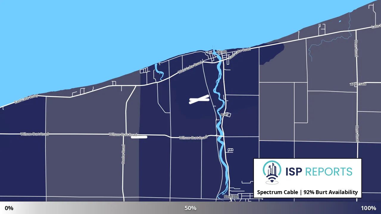 Burt, NY map of internet availability