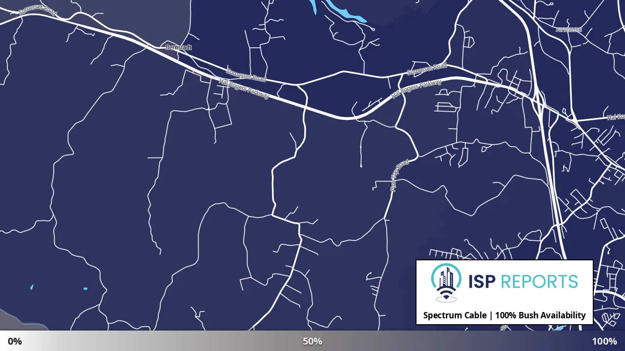 Bush, KY map of internet availability